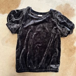 Black/grey velvet top